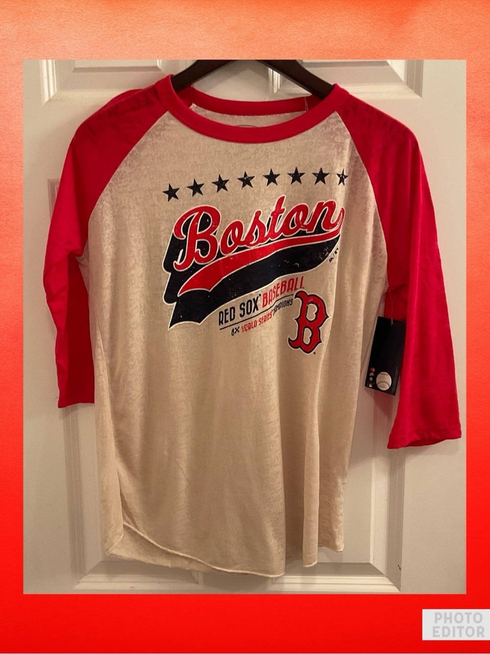 Boston Red Sox Majestic Threads 3/4 Sleeve Shirt - NWT - Women’s Size Large